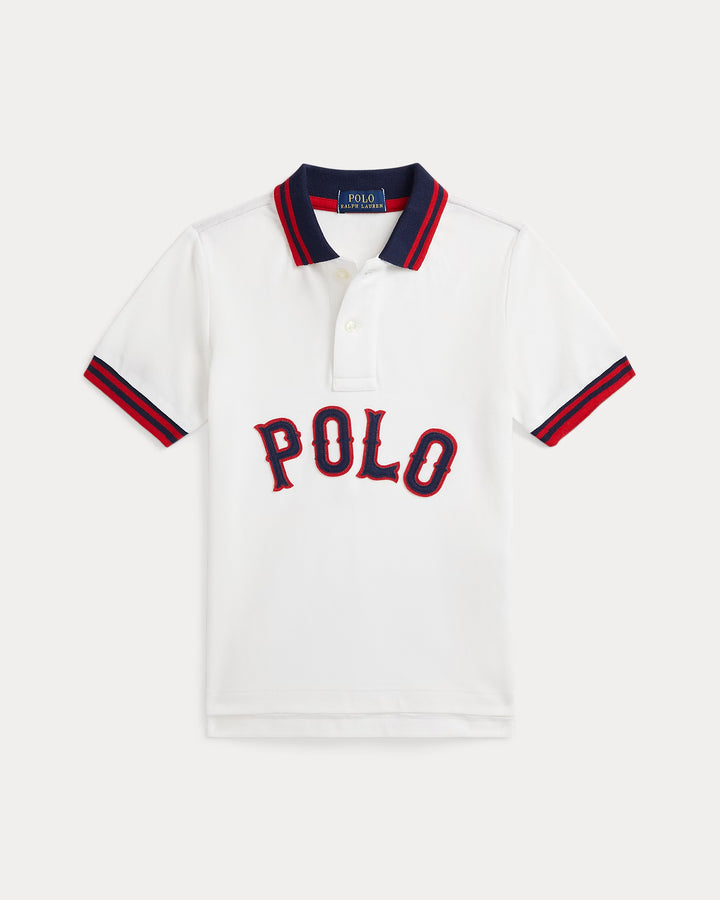 Ralph Lauren Baseball-Logo Cotton Mesh Polo Shirt