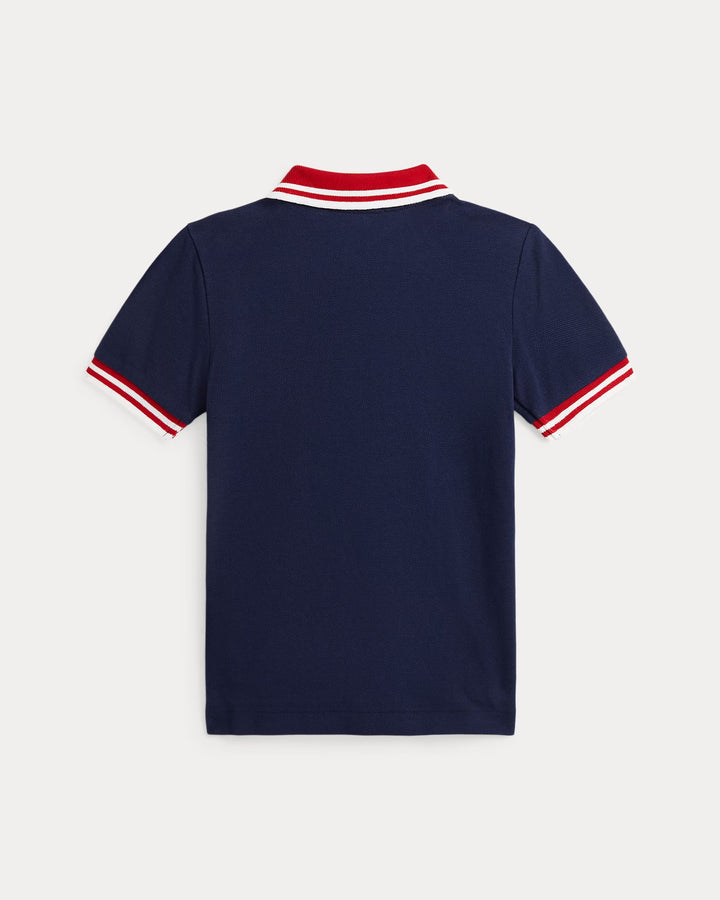 Ralph Lauren Baseball-Logo Cotton Mesh Polo Shirt