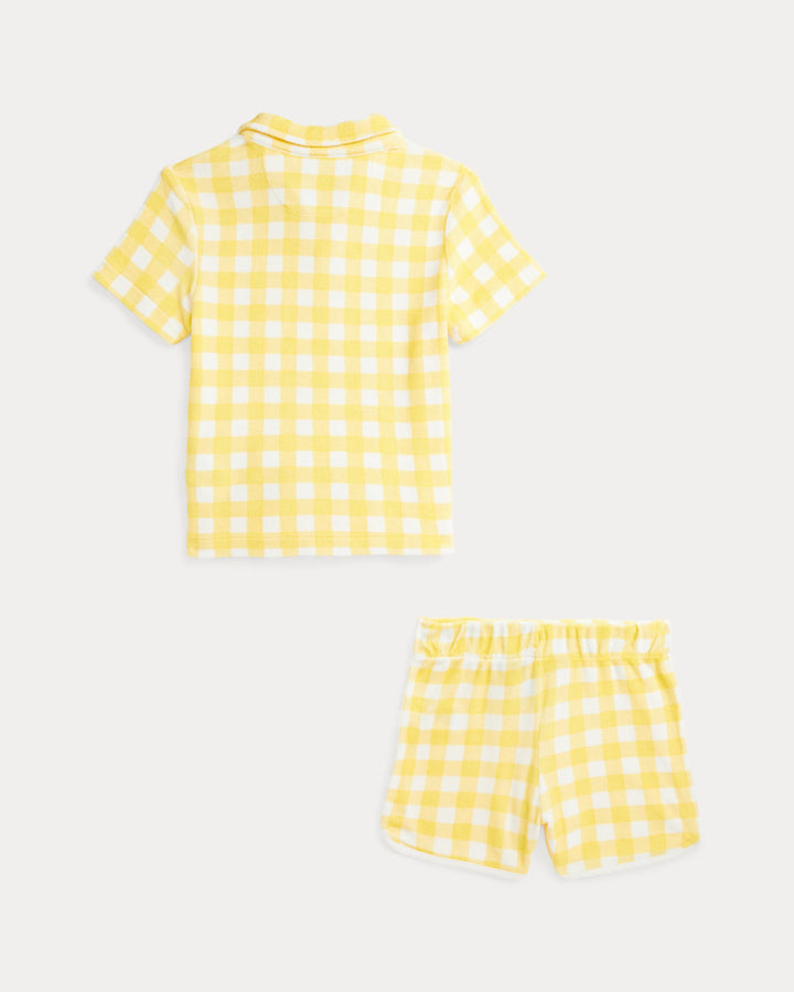 Ralph Lauren Gingham Terry Polo Shirt & Short Set