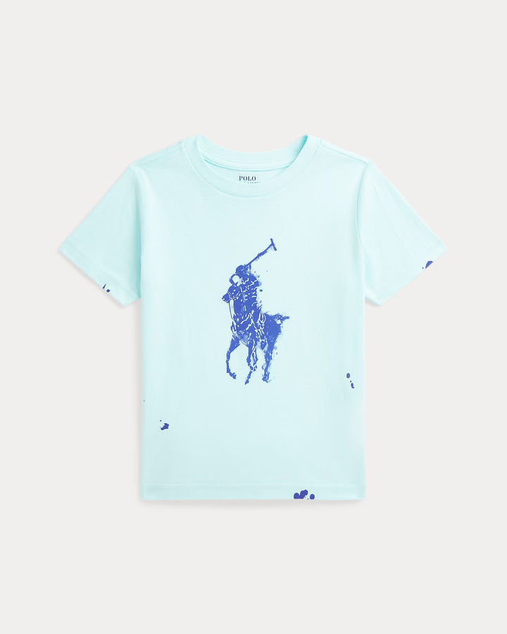 Ralph Lauren Big Pony Paint-Splatter-Print Cotton Tee