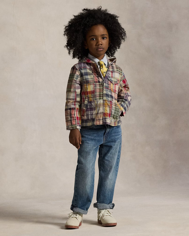 Ralph Lauren Patchwork Madras Hooded Shirt Jacket