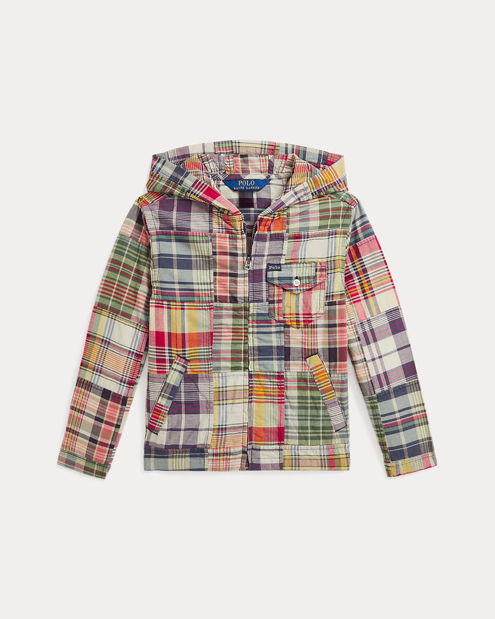 Ralph Lauren Patchwork Madras Hooded Shirt Jacket