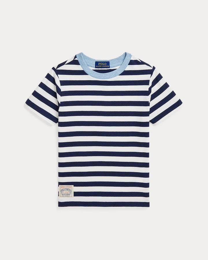 Ralph Lauren Striped Cotton Jersey Ringer Tee