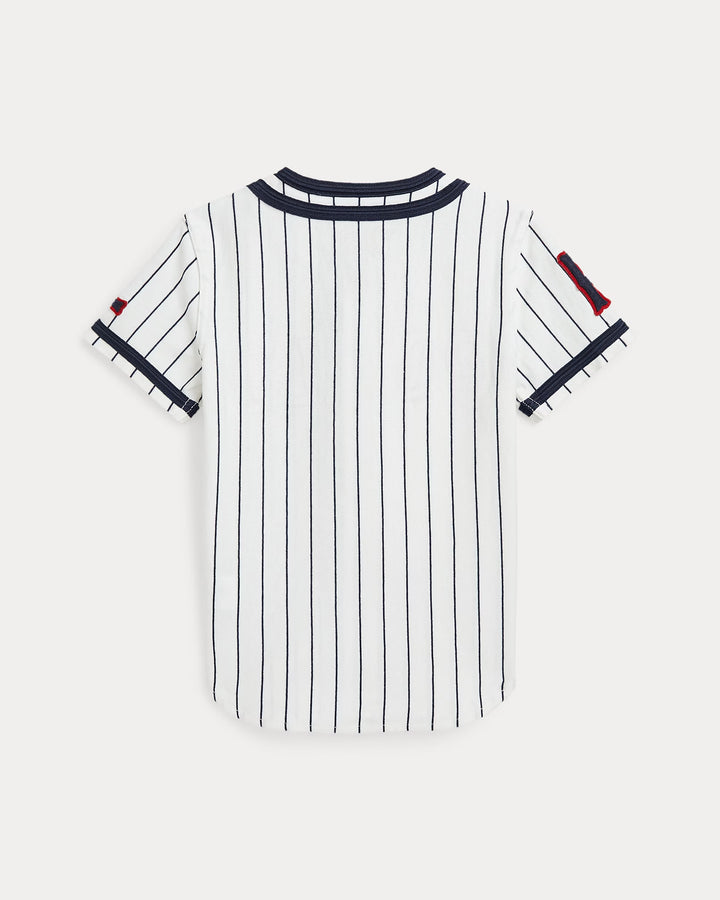 Ralph Lauren Logo Cotton Jersey Baseball Shirt