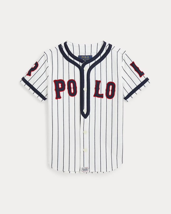 Ralph Lauren Logo Cotton Jersey Baseball Shirt