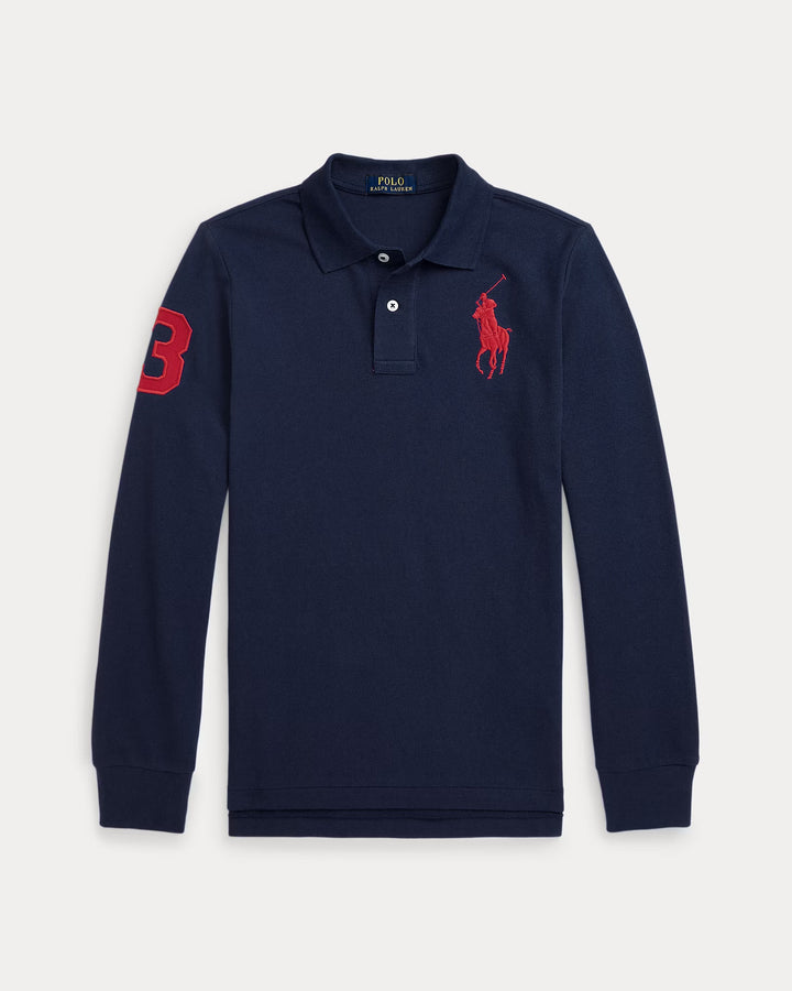 Ralph Lauren Big Pony Mesh Long-Sleeve Polo Shirt