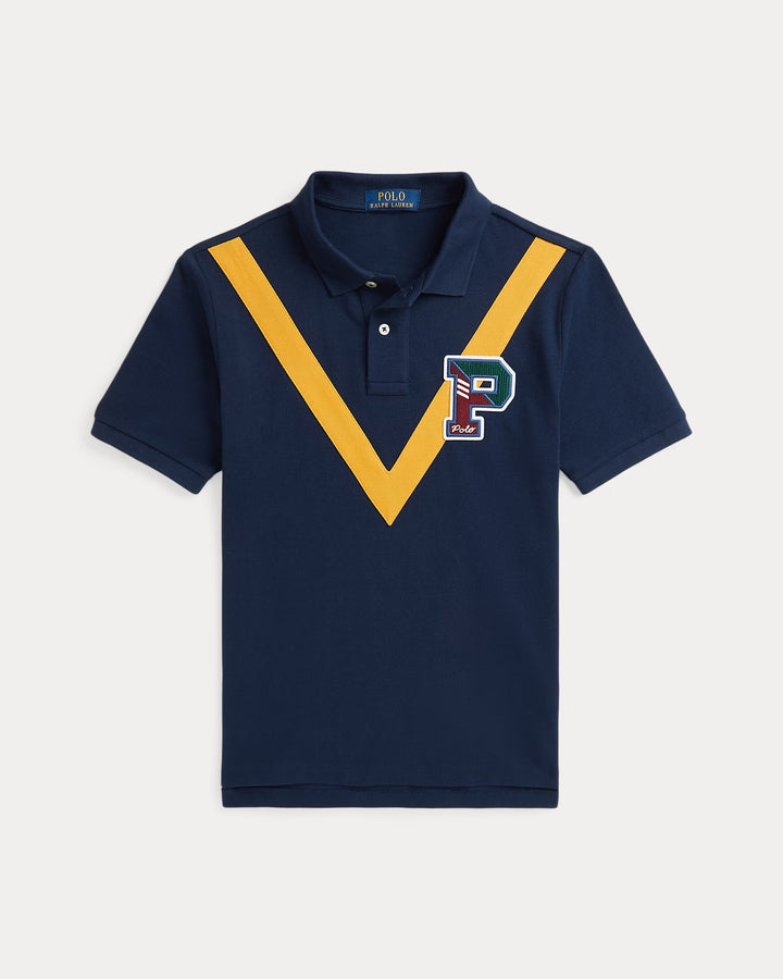 Ralph Lauren Cotton Mesh Letterman Polo Shirt