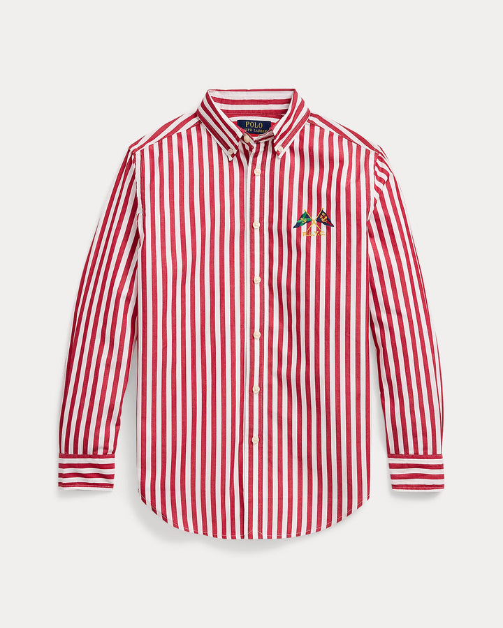 Ralph Lauren Embroidered Striped Cotton Shirt