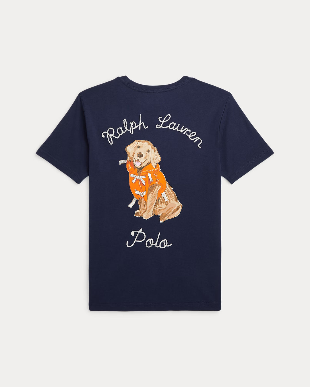Ralph Lauren Dog-Print Cotton Jersey Pocket Tee