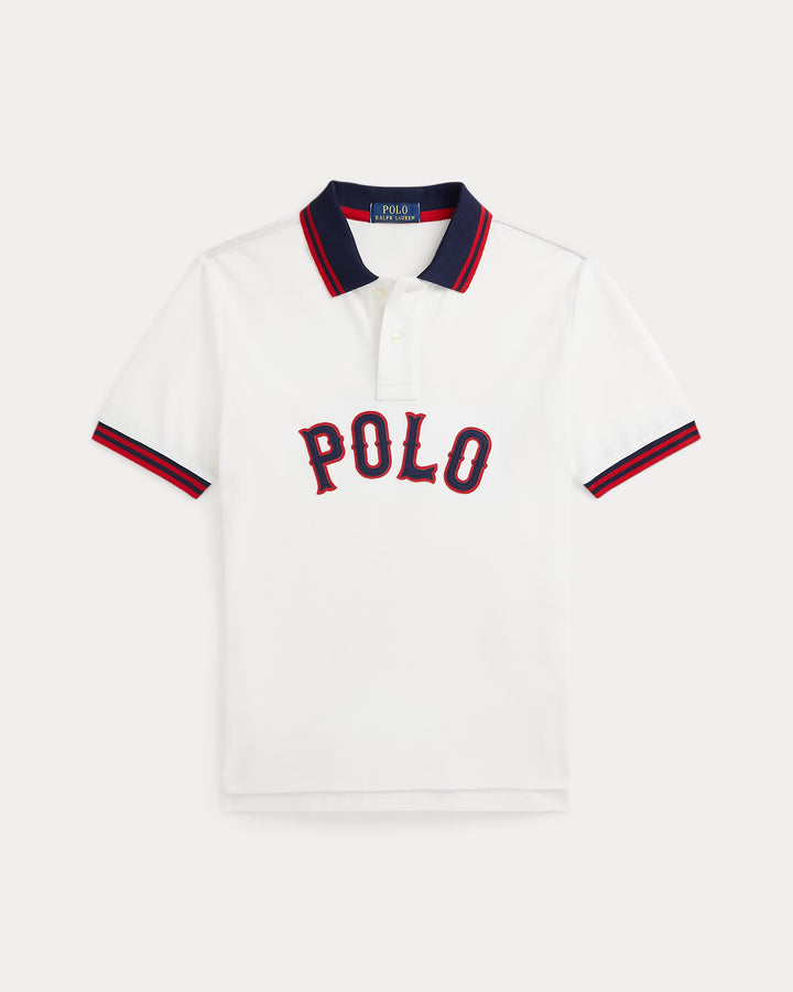 Ralph Lauren Baseball-Logo Cotton Mesh Polo Shirt