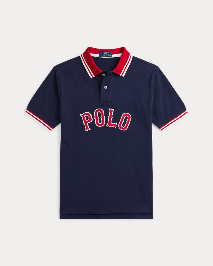 Ralph Lauren Baseball-Logo Cotton Mesh Polo Shirt