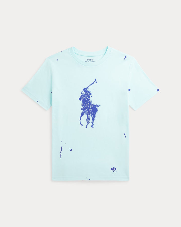 Ralph Lauren Big Pony Paint-Splatter-Print Cotton Tee