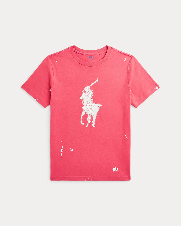 Ralph Lauren Big Pony Paint-Splatter-Print Cotton Tee