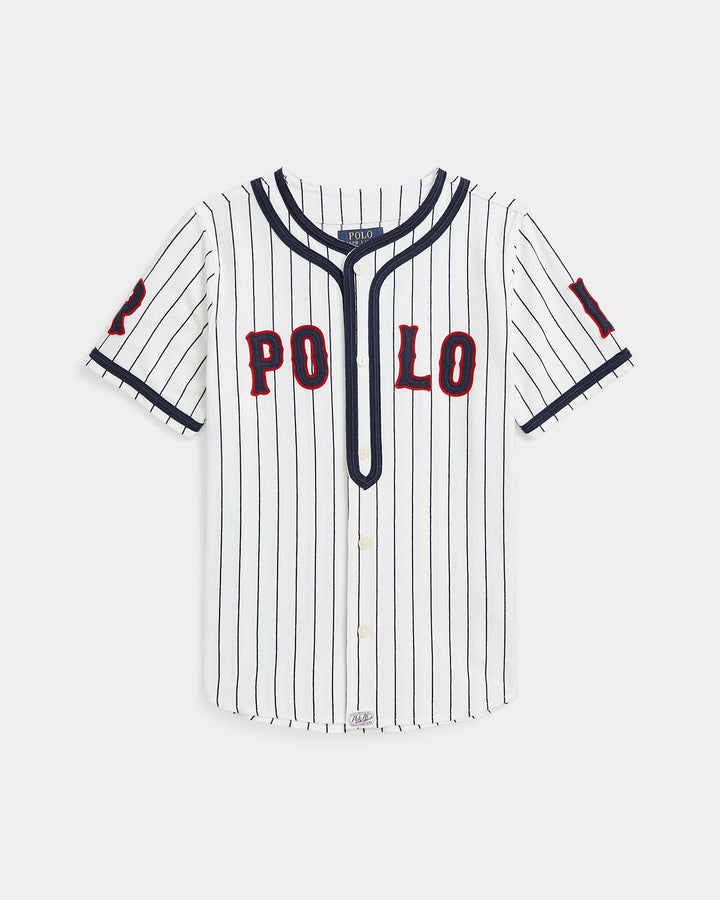 Ralph Lauren Logo Cotton Jersey Baseball Shirt