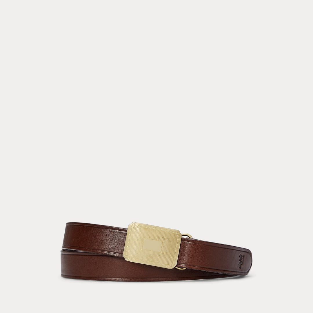 Ralph Lauren Engine-Turned Leather Belt