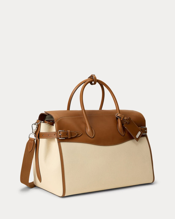 Ralph Lauren Bedford Calfskin-Trim Canvas Duffel