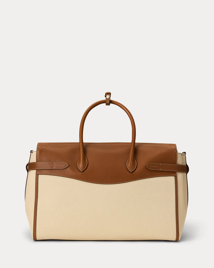 Ralph Lauren Bedford Calfskin-Trim Canvas Duffel