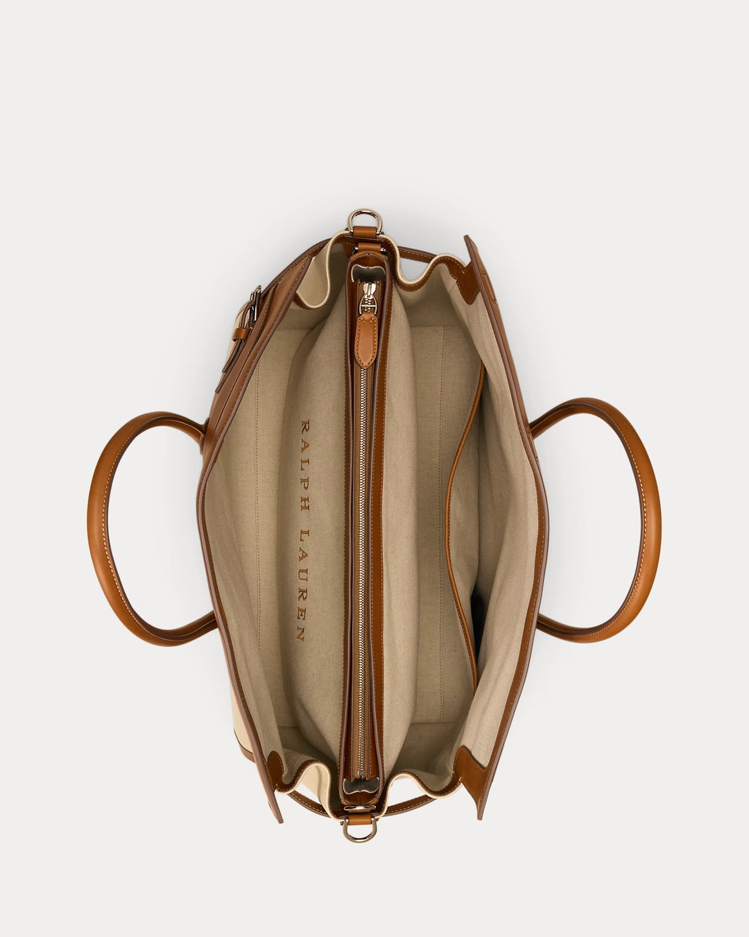 Ralph Lauren Bedford Calfskin-Trim Canvas Duffel