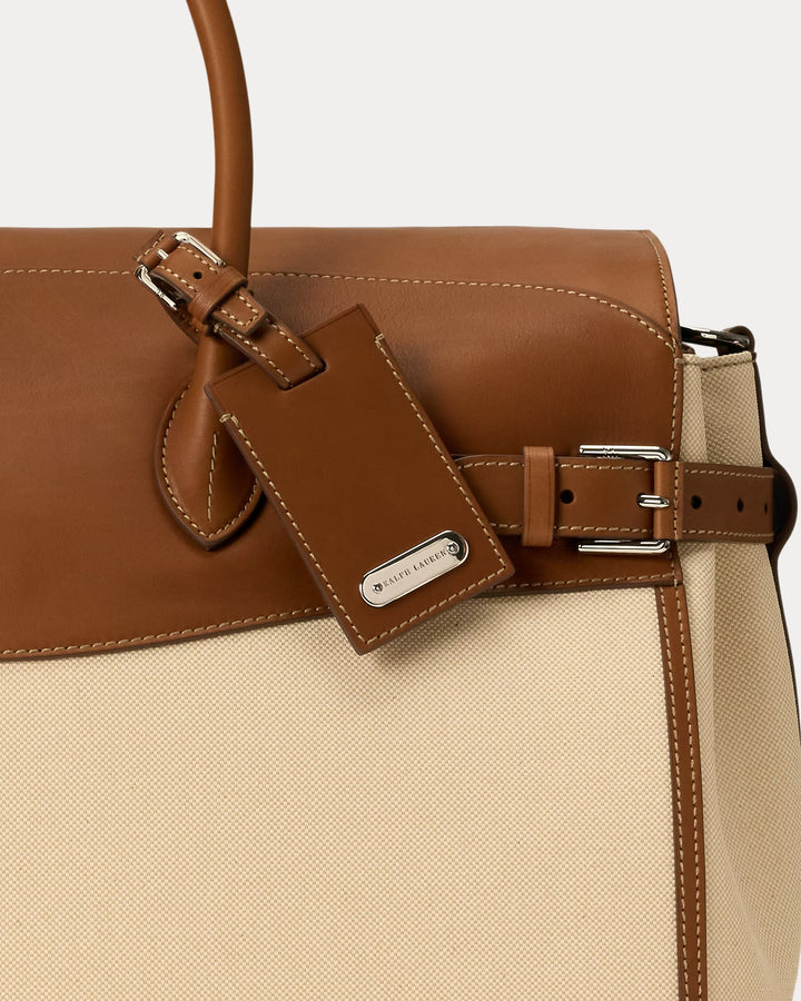 Ralph Lauren Bedford Calfskin-Trim Canvas Duffel