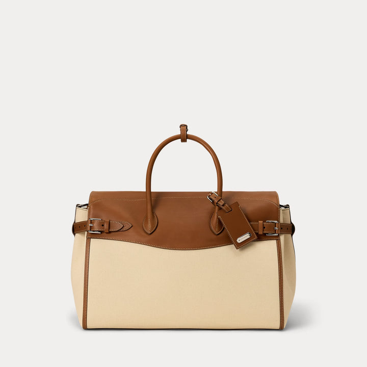 Ralph Lauren Bedford Calfskin-Trim Canvas Duffel