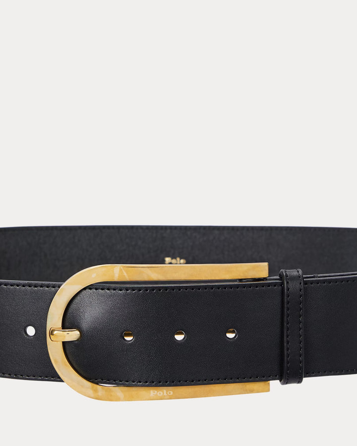 Ralph Lauren Elongated-Buckle Leather Belt