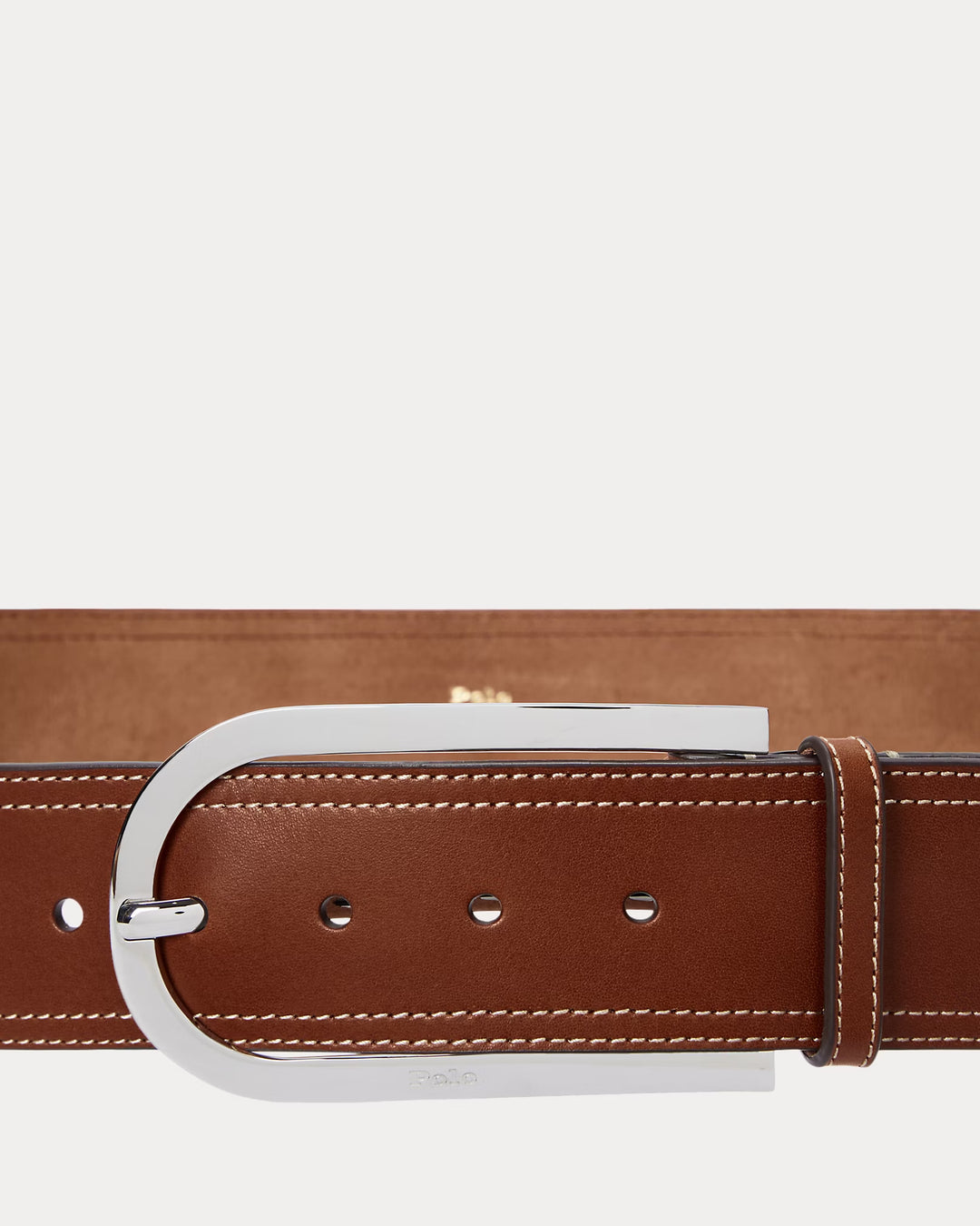 Ralph Lauren Elongated-Buckle Leather Belt