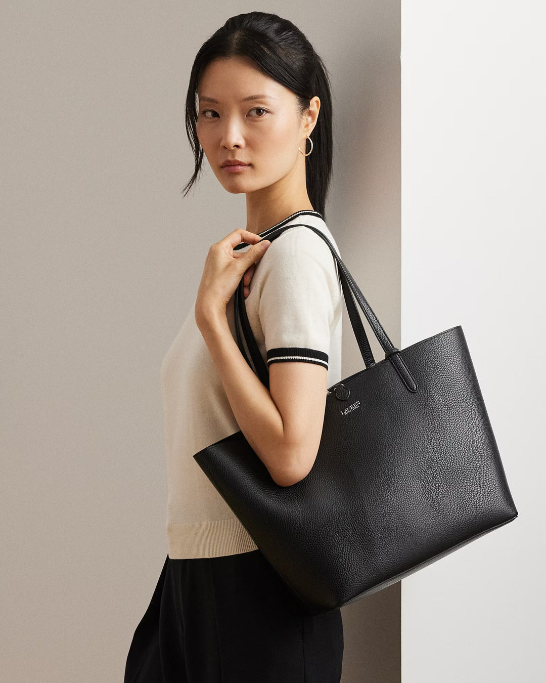 Ralph Lauren Striped Large Reversible Tote Bag