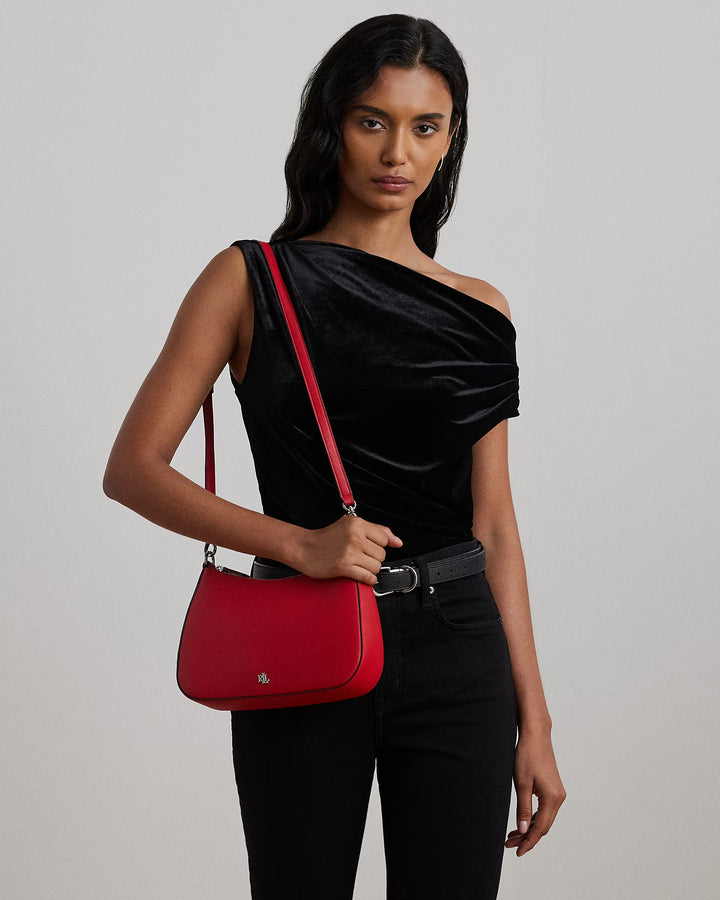 Ralph Lauren Crosshatch Leather Medium Danni Bag