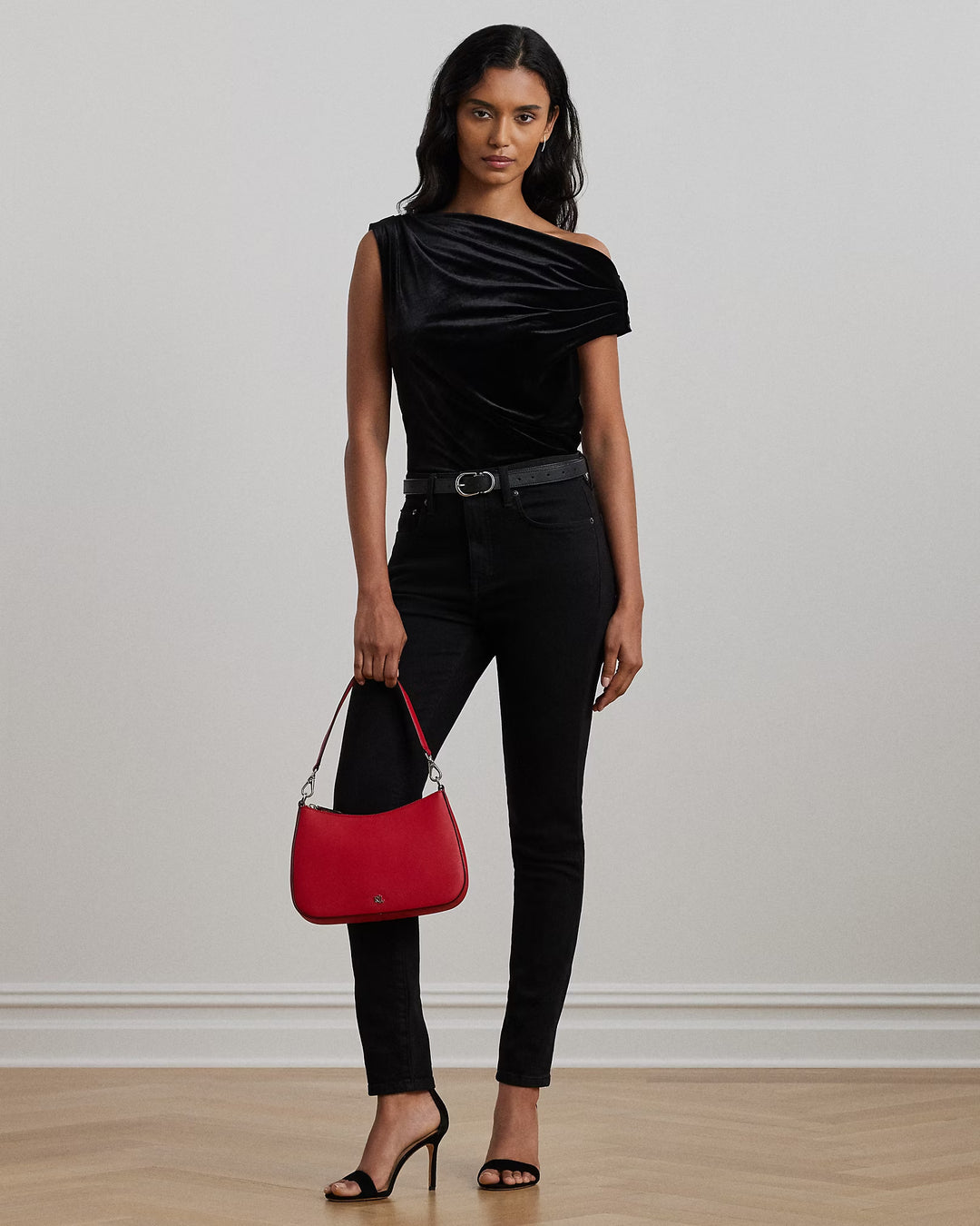 Ralph Lauren Crosshatch Leather Medium Danni Bag