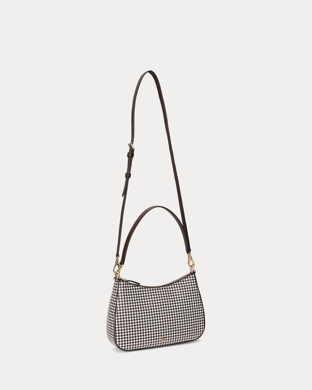 Ralph Lauren Houndstooth Leather Medium Danni Bag