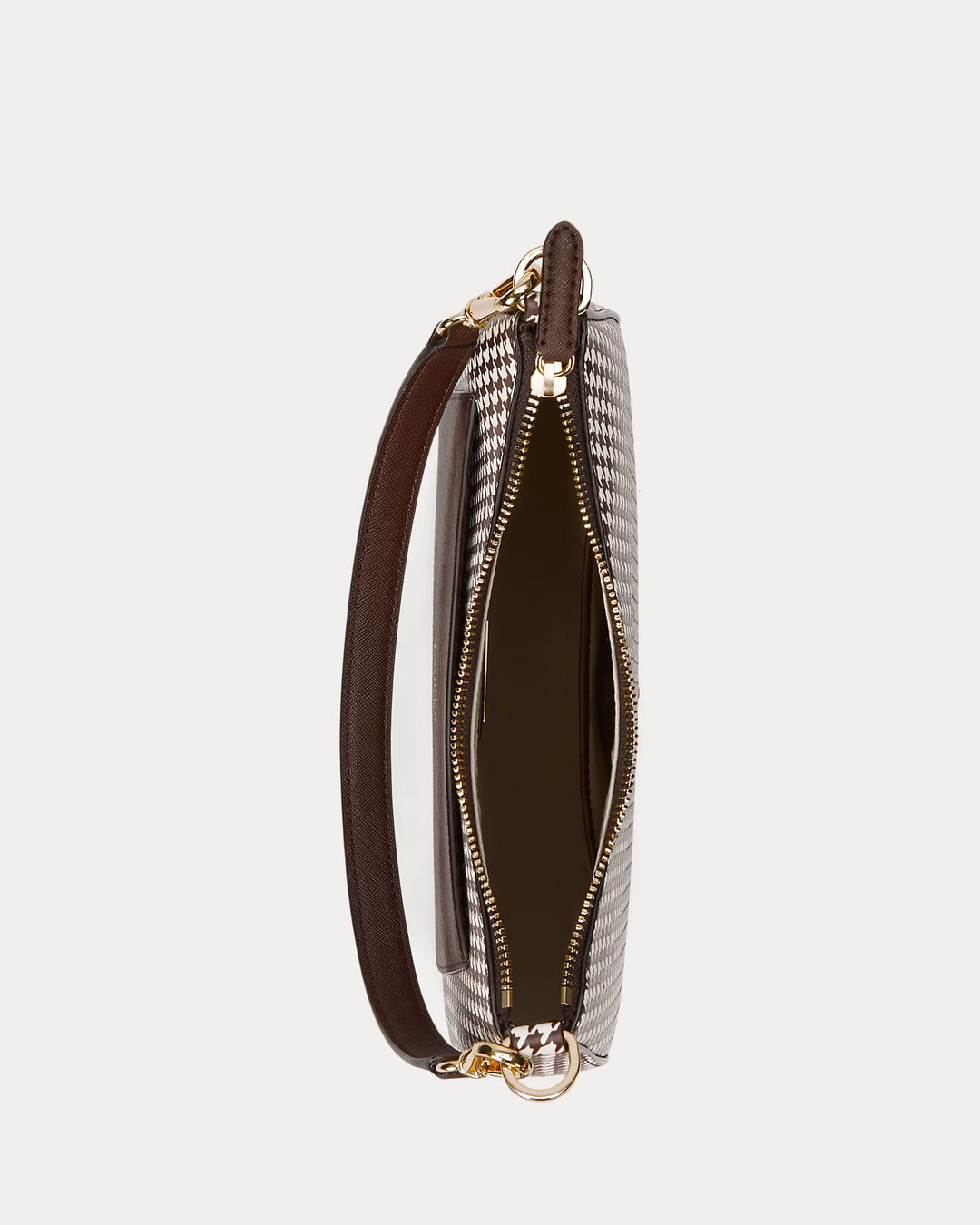 Ralph Lauren Houndstooth Leather Medium Danni Bag