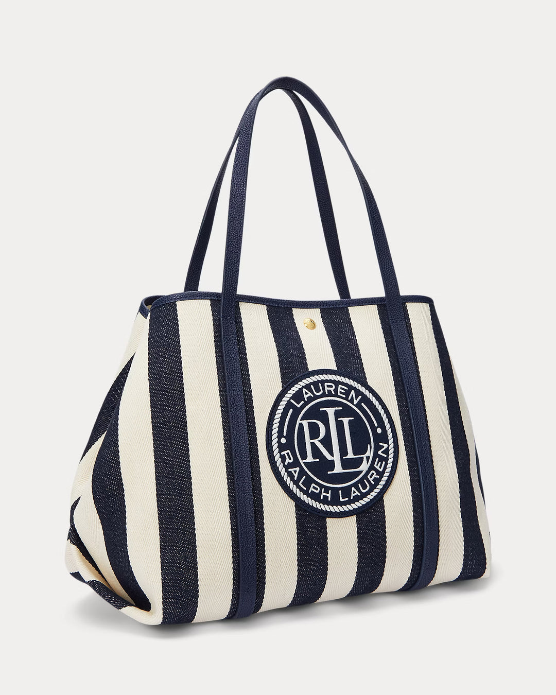 Ralph Lauren Striped Herringbone Large Emerie Tote
