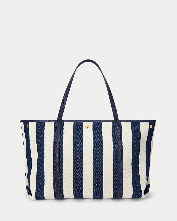 Ralph Lauren Striped Herringbone Large Emerie Tote