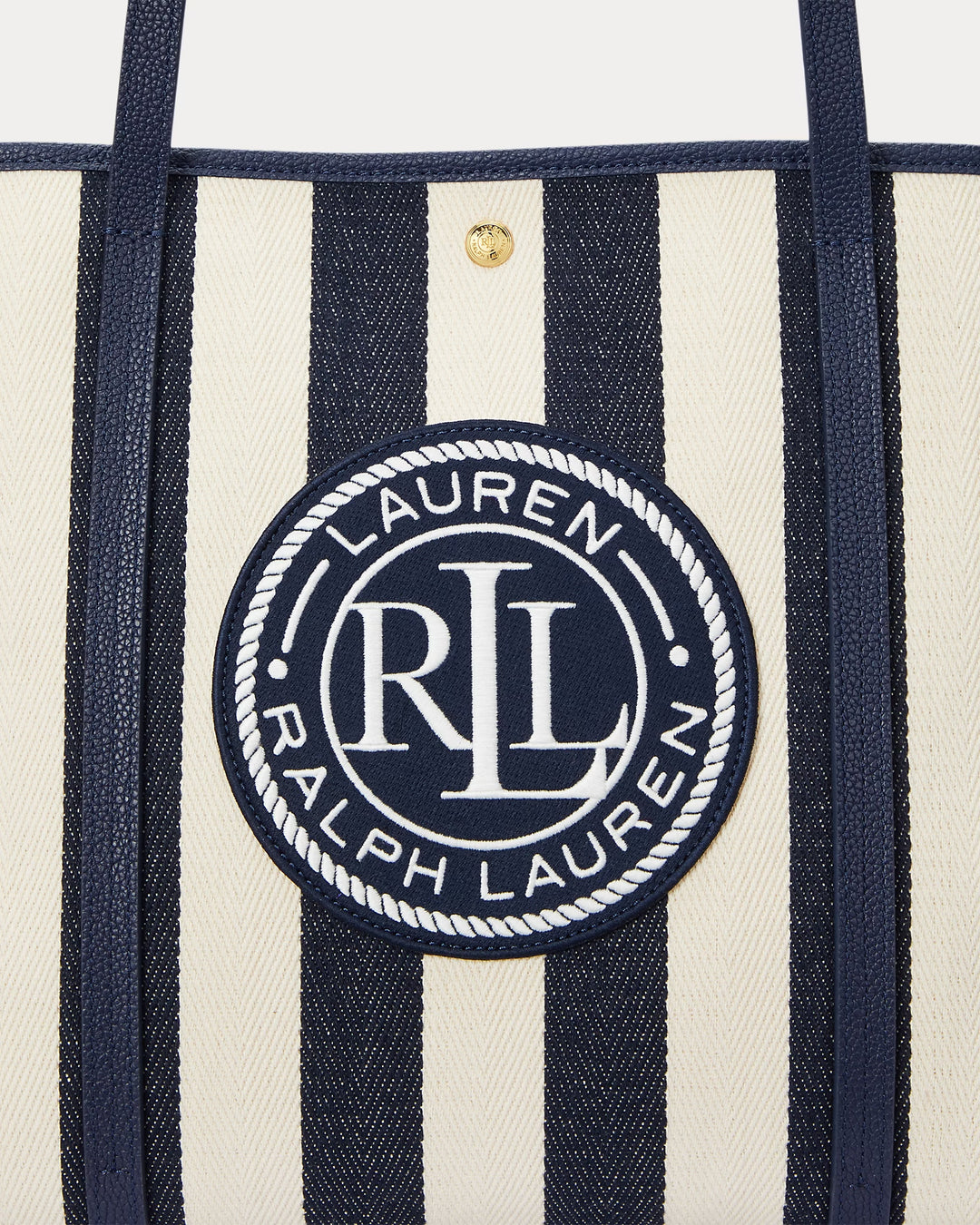 Ralph Lauren Striped Herringbone Large Emerie Tote