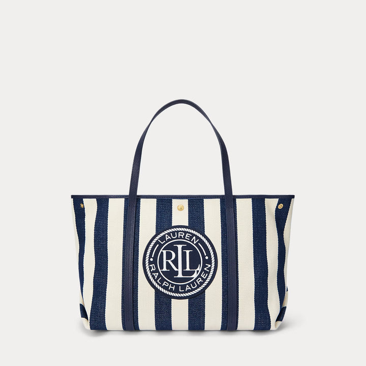 Ralph Lauren Striped Herringbone Large Emerie Tote