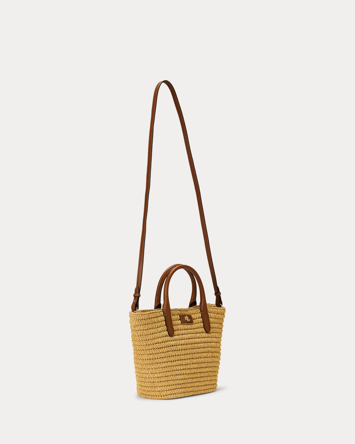 Ralph Lauren Woven Straw Medium Brie Tote Bag