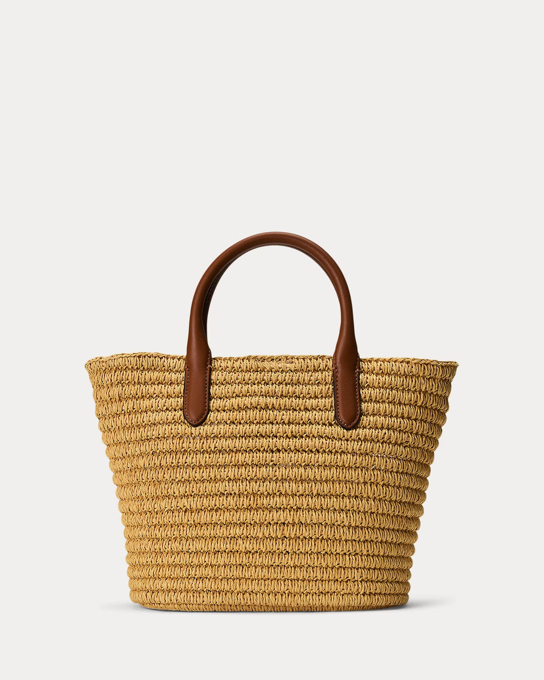 Ralph Lauren Woven Straw Medium Brie Tote Bag