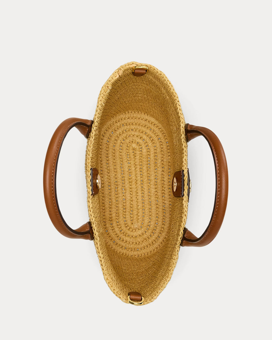 Ralph Lauren Woven Straw Medium Brie Tote Bag