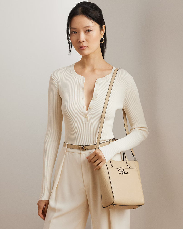 Ralph Lauren Pebbled Leather Small Cameryn Tote Bag