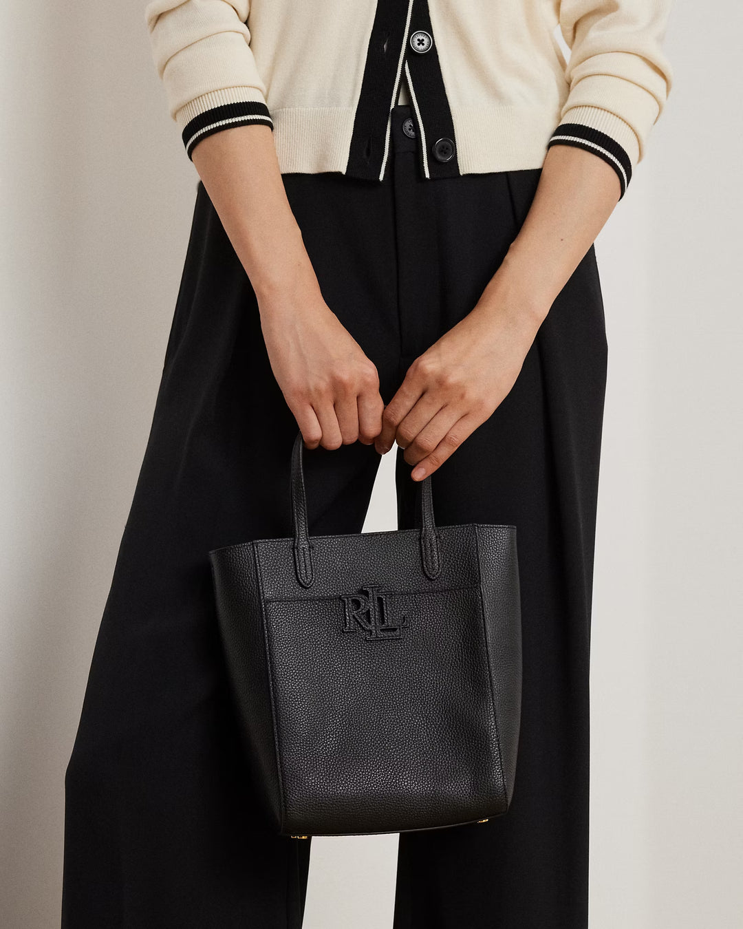 Ralph Lauren Pebbled Leather Small Cameryn Tote Bag