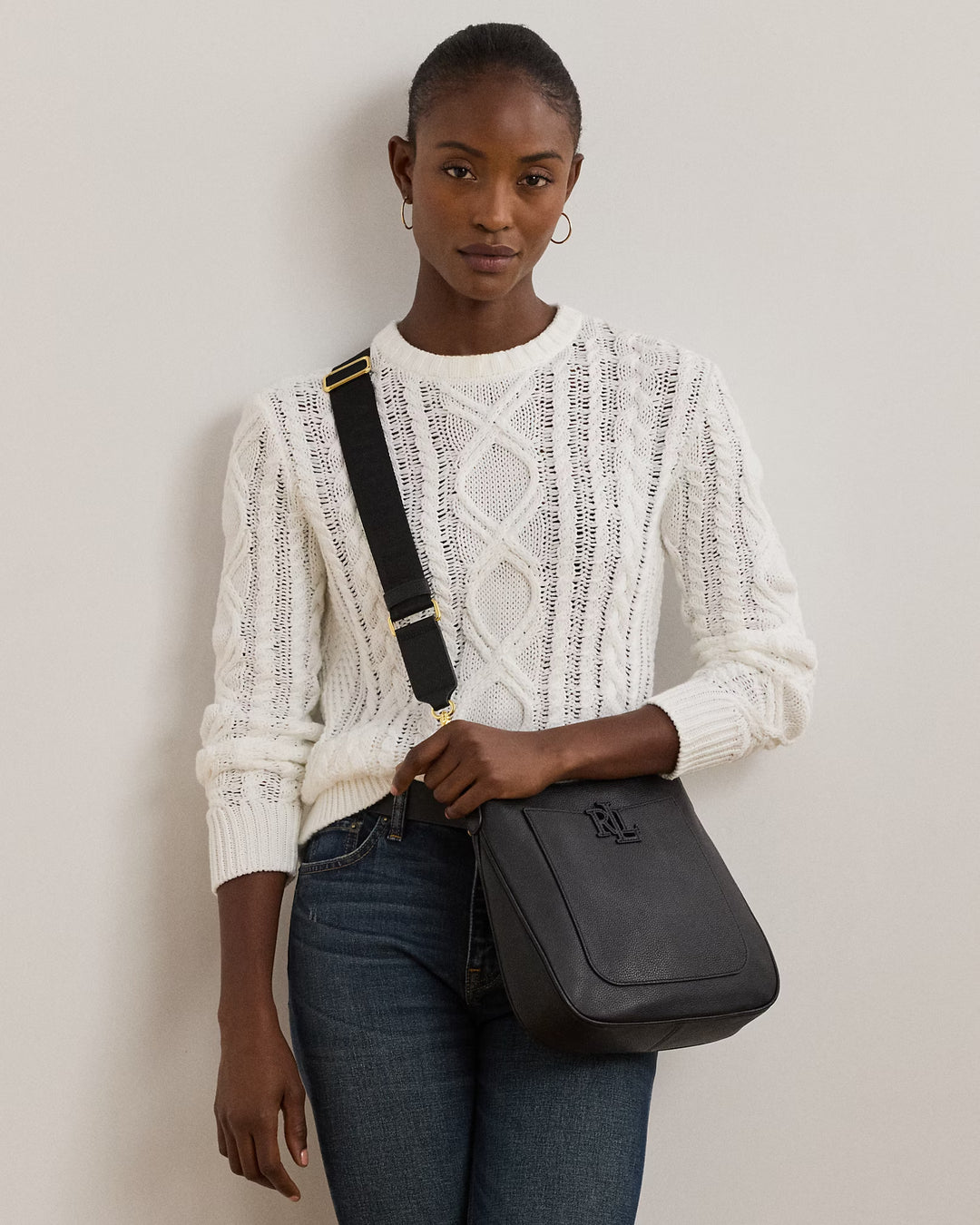 Ralph Lauren Pebbled Leather Large Cameryn Crossbody