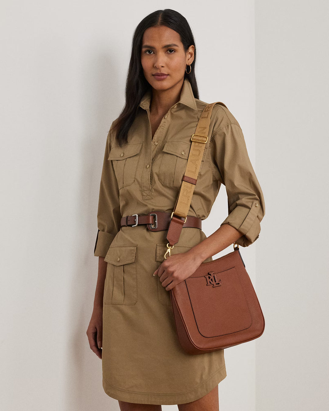 Ralph Lauren Pebbled Leather Large Cameryn Crossbody