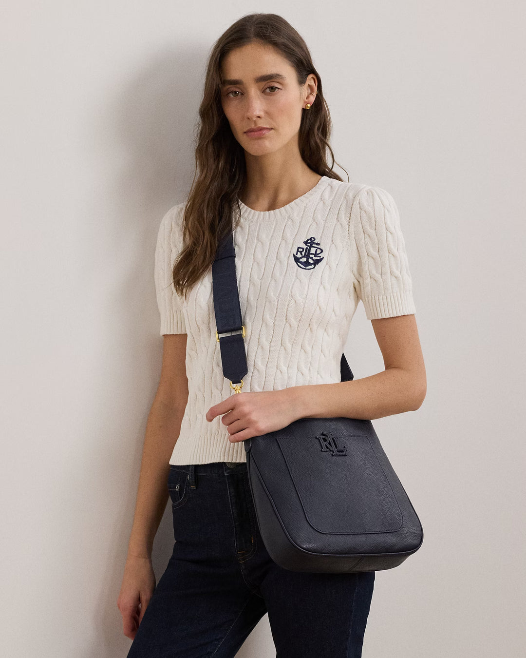 Ralph Lauren Pebbled Leather Large Cameryn Crossbody