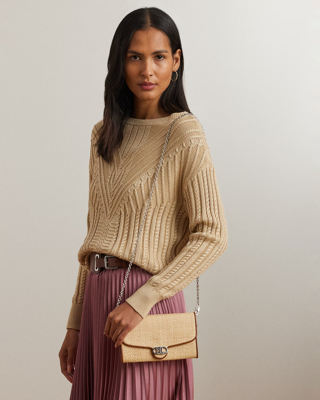 Ralph Lauren Raffia Medium Adair Crossbody