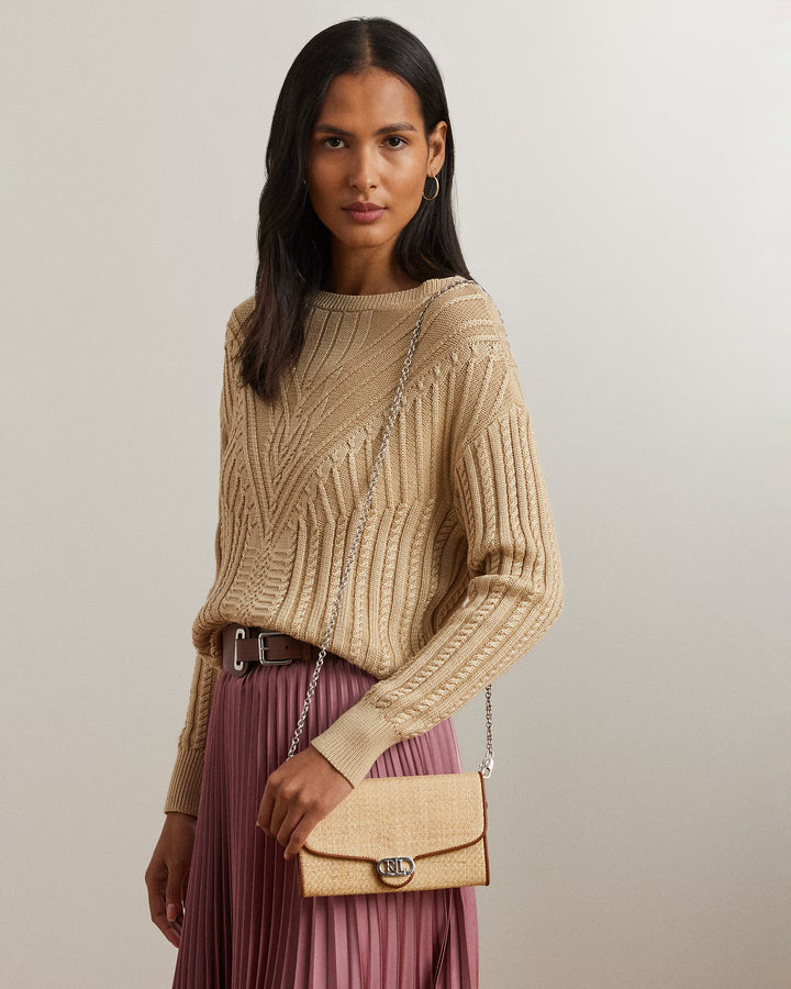 Ralph Lauren Raffia Medium Adair Crossbody
