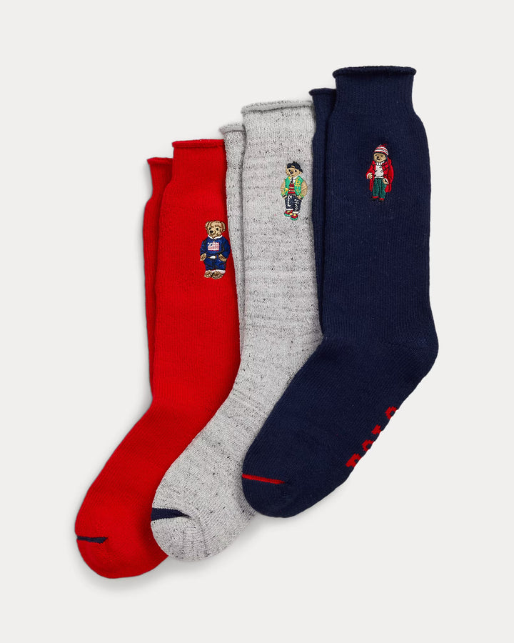 Ralph Lauren Polo Bear Roll-Top 3-Sock Gift Set