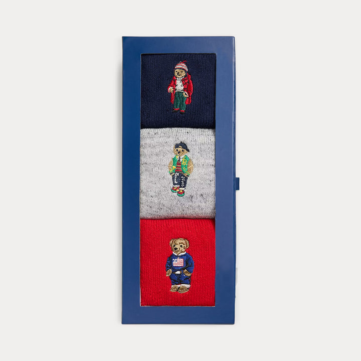Ralph Lauren Polo Bear Roll-Top 3-Sock Gift Set