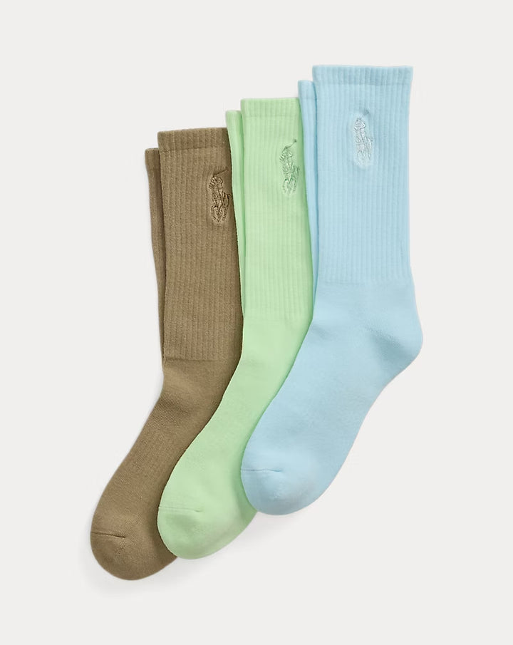 Ralph Lauren Big Pony Cotton-Blend Crew Sock 3-Pack