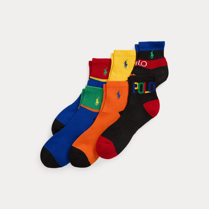 Ralph Lauren Color-Blocked Quarter-Crew Sock 6-Pack