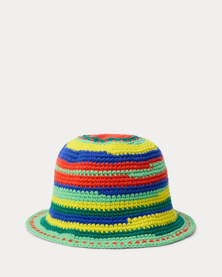 Ralph Lauren Striped Crocheted Bucket Hat